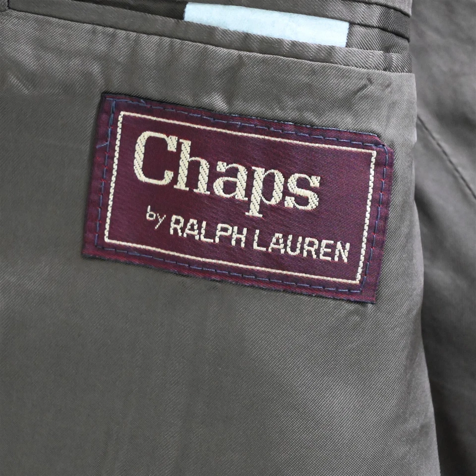 Vtg Chaps Ralph Lauren 41L 42L Tall Brown Tweed Wool Mens Blazer Sport Jacket - Image 4 of 4