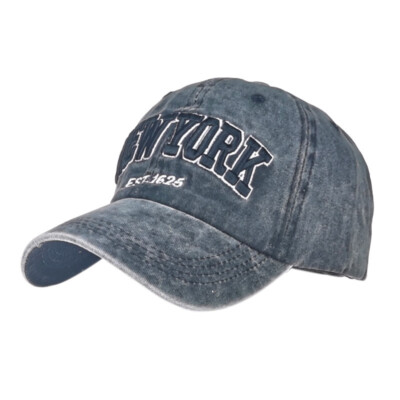 Baseballmütze Herren Damen Baumwolle New York gewaschen Stickerei Papa Mütze Druckknopflasche
