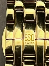 ESQ SWISS Women's Gold Tone Link Watch with Date