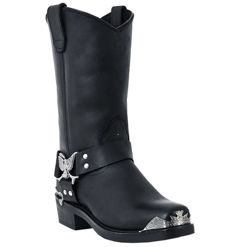 Dingo Mens DI19053 Black Leather Eagle Harness Biker Boots 11 EW Wide Dingo Men main image 3