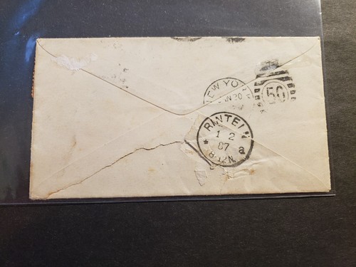 1887 NY to RINTEIN, GERMANY Postal History Cover #205 - Picture 2 of 2