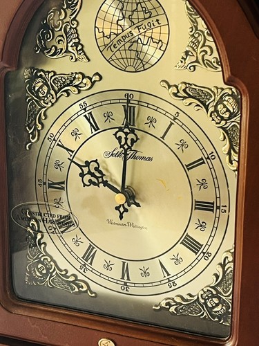Seth Tomas Mantel Click Westminster Whittington Glockenspiel - funktionierende Uhr - Bild 5 von 19