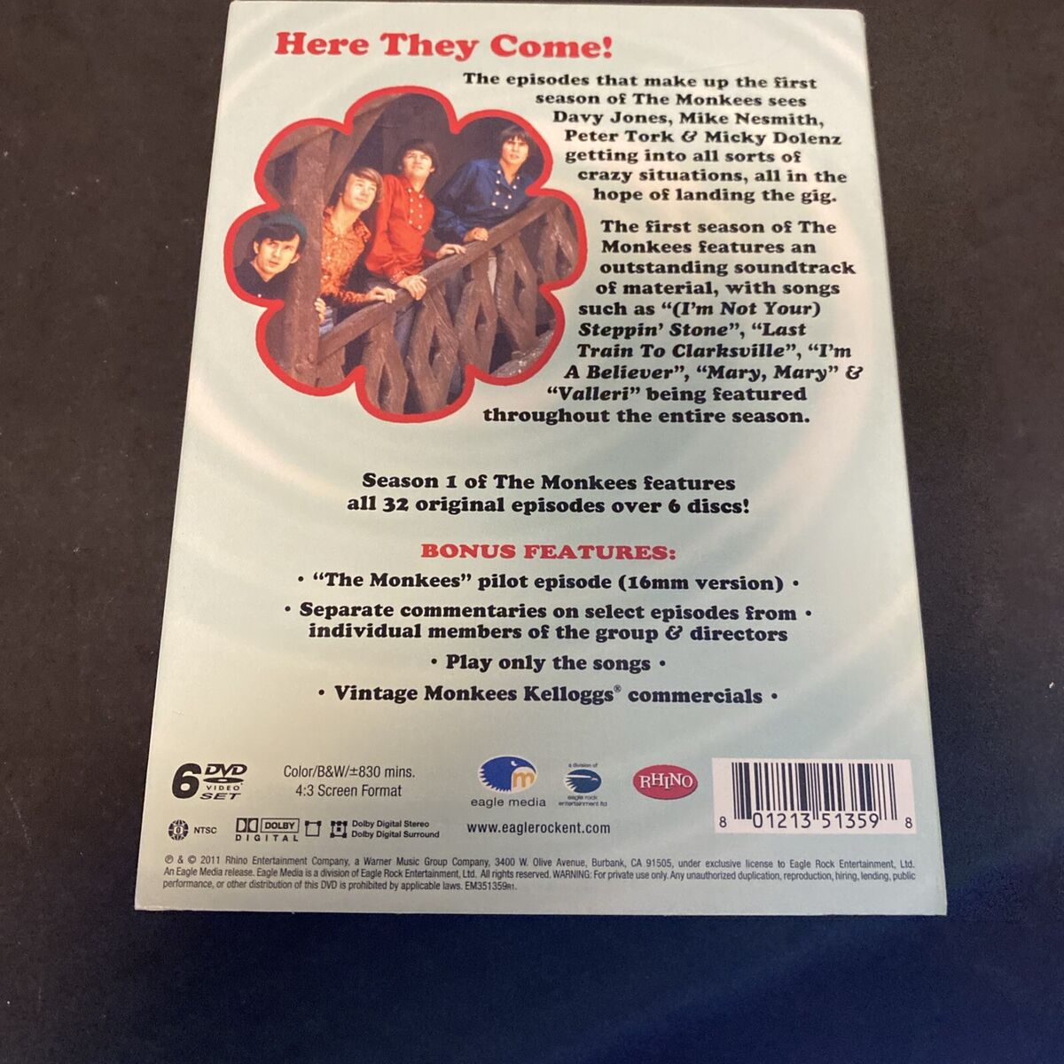 The Monkees: Season 1 (DVD, 6-Disc Set) Rhino 801213513598| eBay