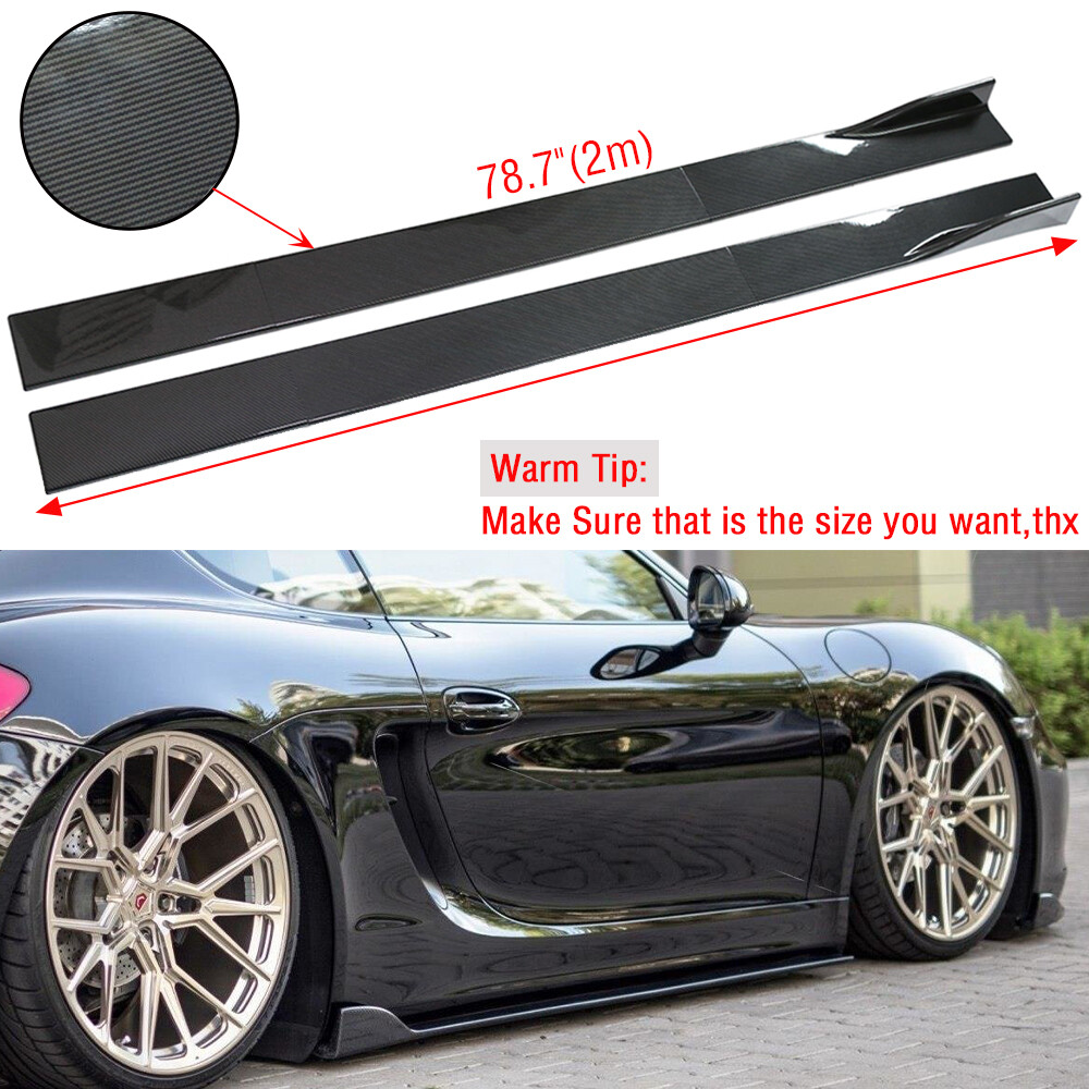78.7'' Carbon Fiber Side Skirt Rocker Panel Lip For Porsche 718