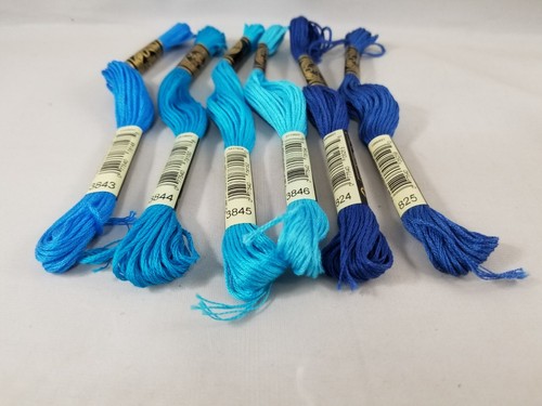 DMC Embroidery Cotton Thread Floss Skeins Lot of 6 Blues - Picture 4 of 14