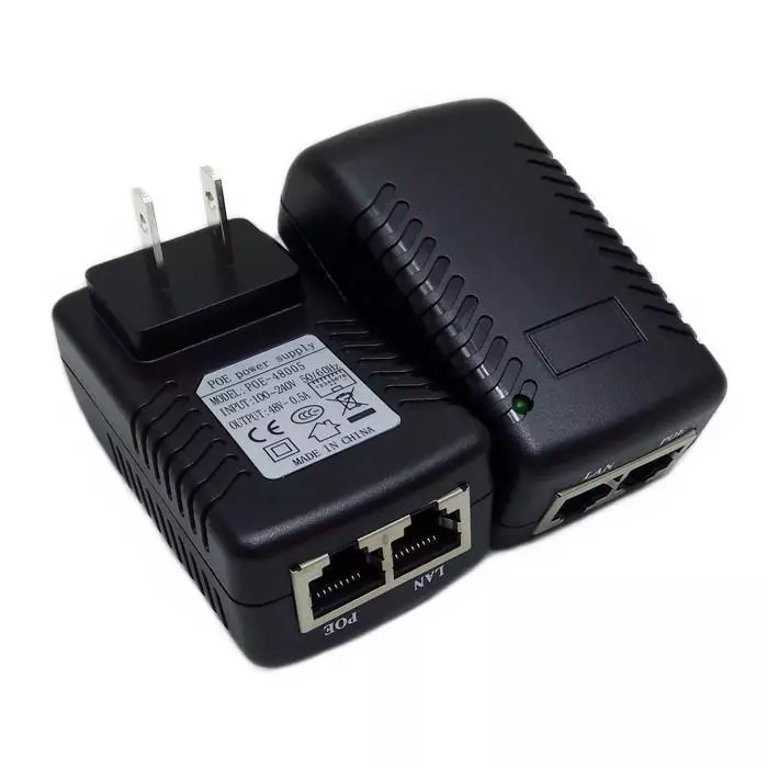 48V-0.5A EU US Wall Plug POE Injector Ethernet Adapter Camera Phone Power  Supply