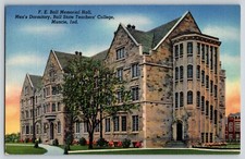 Postcard Ball Memorial Hall - Mens Dorm - Ball State Teachers College - Muncie