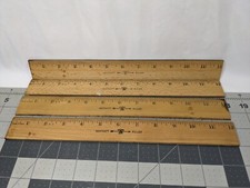 Vintage Westcott 12 Inch Wood Ruler Metal Strip Edge USA Lot of 4