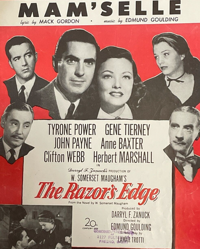 1947! Sheet Music MAM'SELLE - Movie THE RAZOR'S EDGE, Tyrone Power, Gene Tierney - Picture 3 of 3