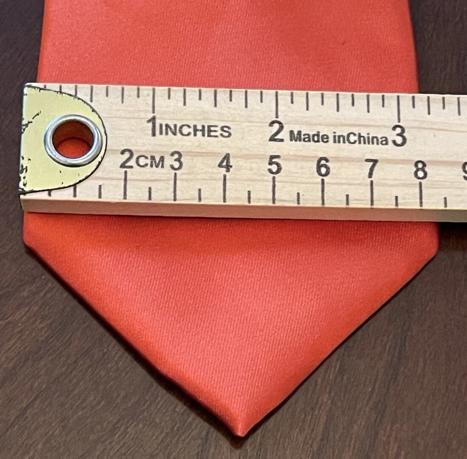 Geoffrey Beene Orange Hand Made 100% Polyester Men’s Neck Tie Made In China - Image 4 of 4