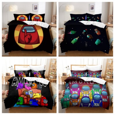 Jungen 3D Among Us Bettwäsche Set Bettbezug Set Kissenbezüge 135x200 200x200 Neu