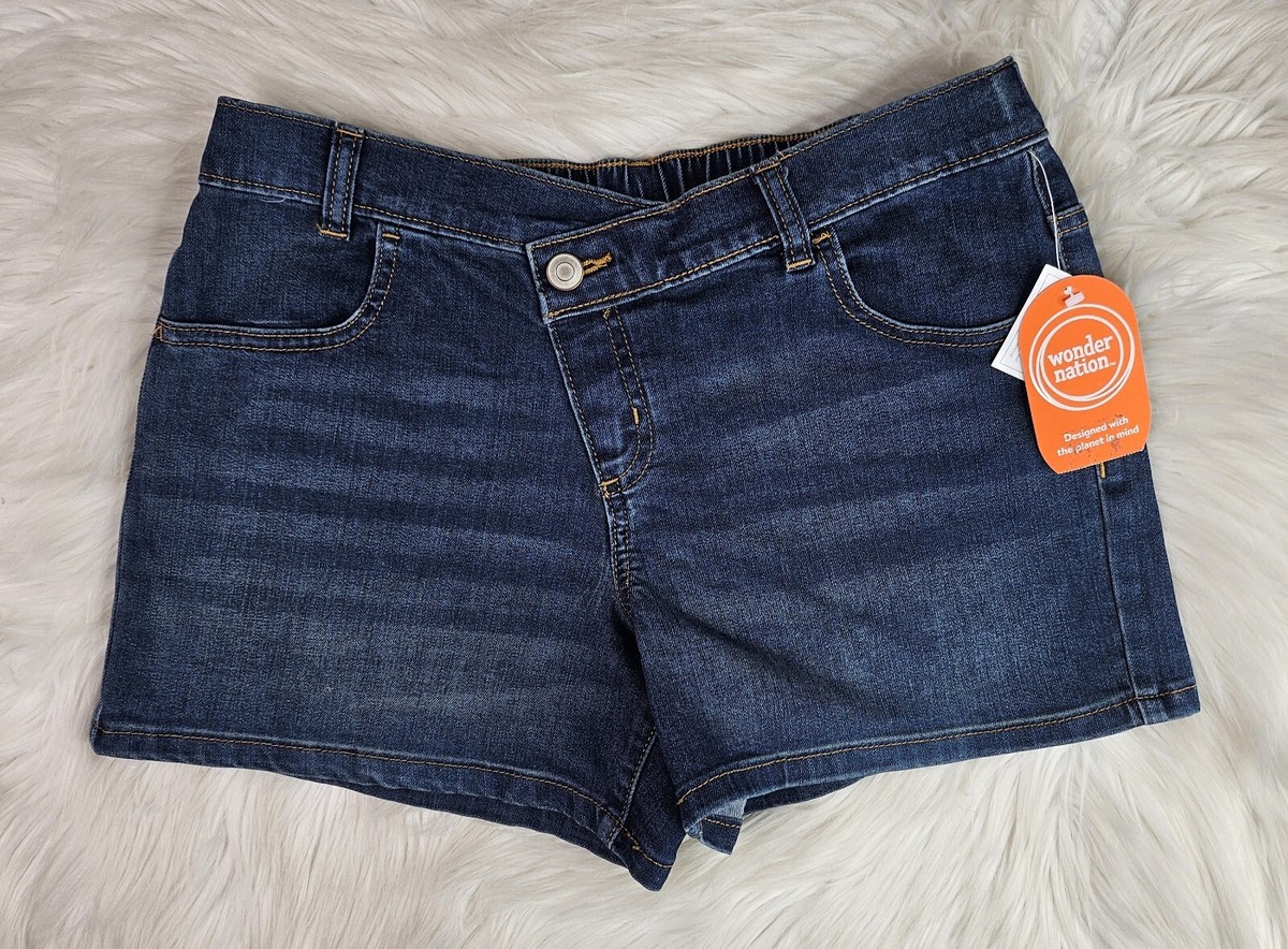 【WONDER WONDER】Senpo Washing Half-Length Bermuda Denim PT Wonder Nation Girls Knit Waist Denim Bermuda Shorts