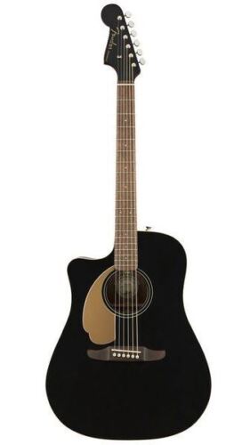 Fender chitarra acustica elettrificata mancina Redondo Player Jetty Black 4/4 - Afbeelding 1 van 8