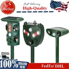 Ultrasonic Solar Animal Repeller Outdoor Mole Snake Squirrel Chaser Deterrent