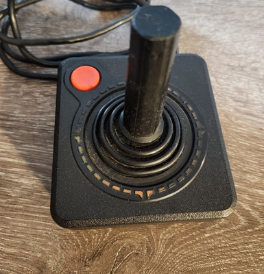 Atari 2600 Original Orange Trim One Button Joystick Controller - Good Condition