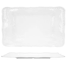 KOXIN-KARLU Melamine Trays 17-inch Serving Trays and Platters, Set of 2 White