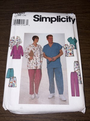 Simplicity 8088 Unisex Mens Misses Scrubs Sewing Pattern Uncut Size L-XL UC