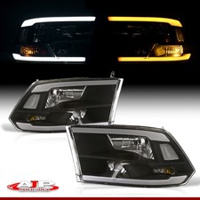 Black Sequential Led Drl Head Lights Lamp For 2009-2018 Dodge Ram 1500 2500 3500