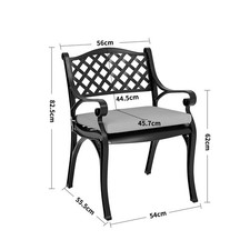 Cast Aluminium Garden Table and Chairs Metal Outdoor Furniture Bistro Dining Set