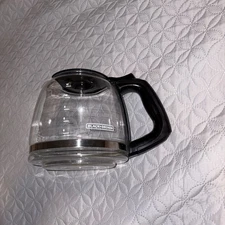 Black & Decker Coffee Pot-12 Cup Glass Replacement Carafe Black With Lid