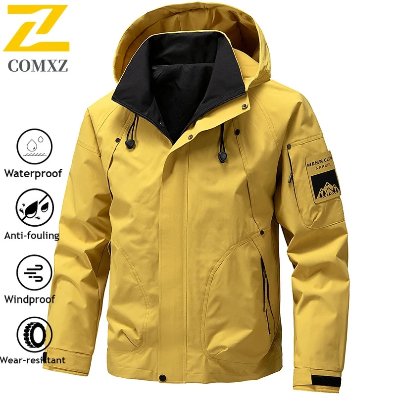 Jacket Autumn Large Windproof Windbreaker Men Camping Hunting Running Sports  - Image 2 of 4