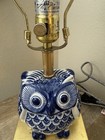 Jonathan Y Blue White Owl Table Lamp Ceramic Birds Gold No Shade