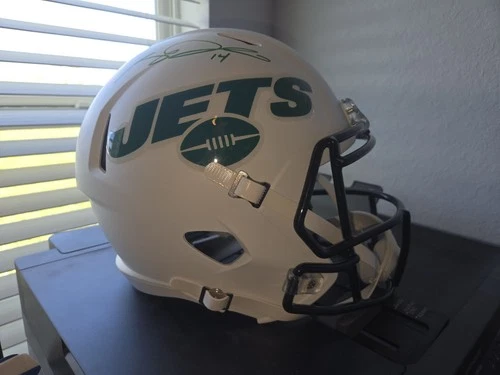Sam Darnold Signed New York Jets Flat White Replica Helmet Autographed Beckett