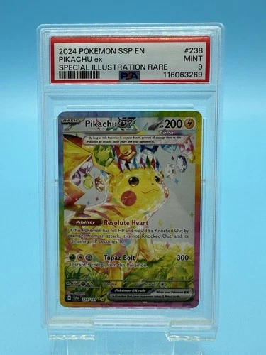 PSA 9 MINT Pikachu ex 238/191 Sv08: Surging Sparks Holo