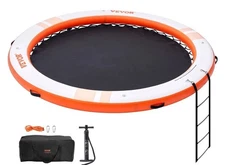 VEVOR Inflatable Floating Dock ø10FT Water Dock Platform with ø8FT Mesh Pool