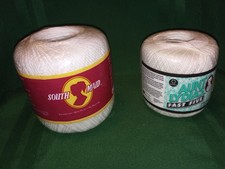 Lot of SIZE 5  10 WHITE Crochet THREAD Spools 150  400 YDS