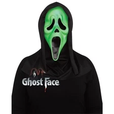Fun World Ghost Face Halloween Mask – Green Fluorescent Glow in the Dark...