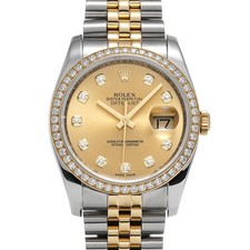 ROLEX Datejust 36 116243G Champagne/diamond WATCH 711924