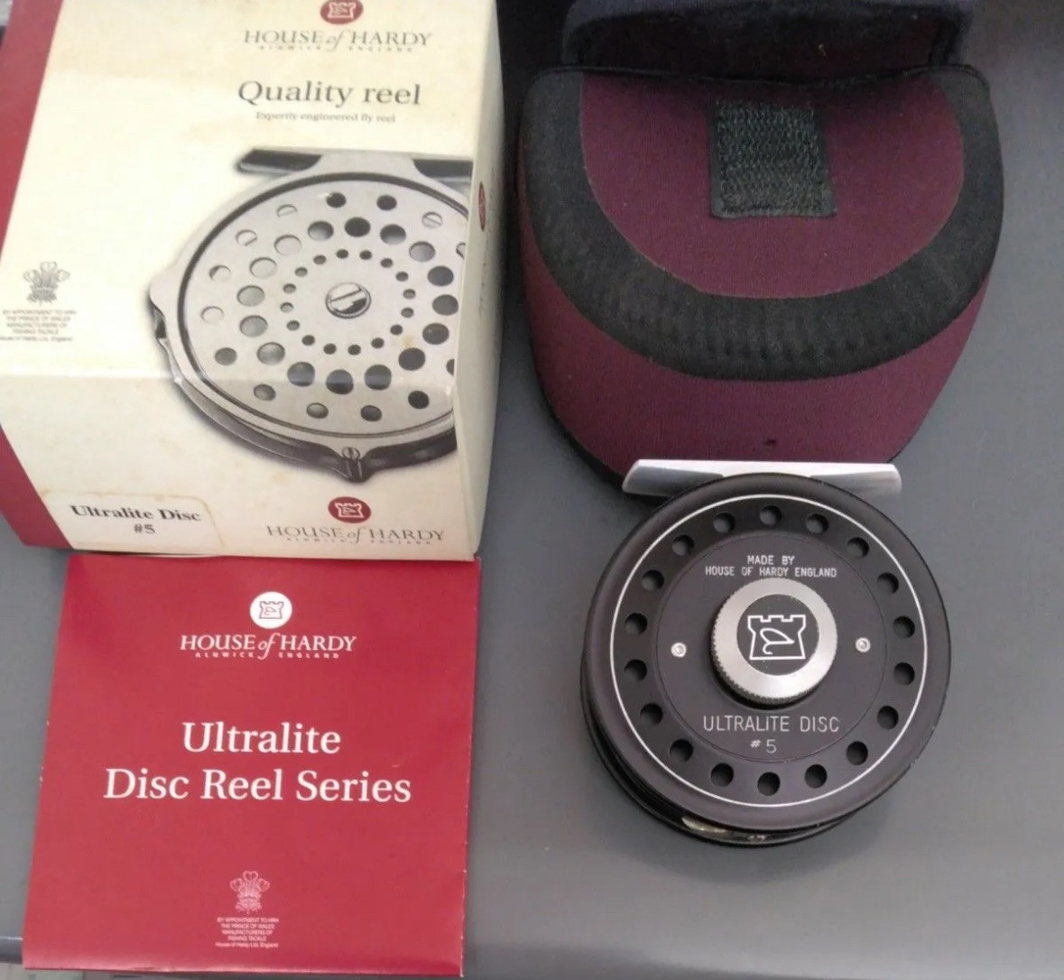美品HOUSE OF HARDY ULTRALITE DISC LA 5/6 Hardy Ultralite Disc LA 5/6 with Hardy reel case classic