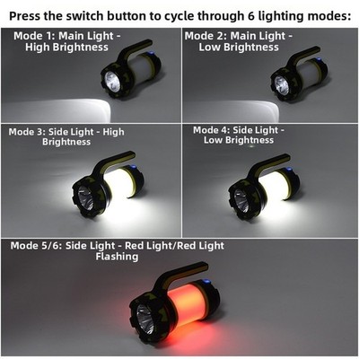 USB Wiederaufladbare LED Taschenlampe 2400mAh 6 Lichtmodi Tragbar Haken für Wan