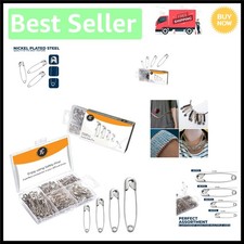 4 Sizes of 250 Safety Pins - Durable Silver Crafting Essentials for Every Use