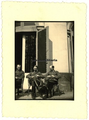Genuine Photo 306th ID Officers at Temse Scheldt Castle near Antwerp Belgium 1941