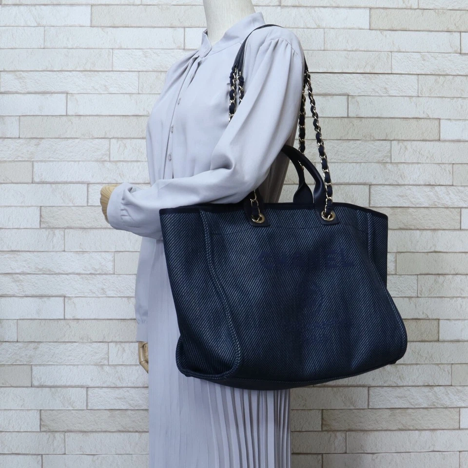 CHANEL Shoulder Bag straw 2way Deauville GM used - Image 2 of 4