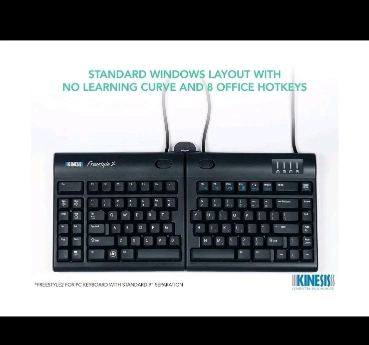 KINESIS Freestyle2 Ergonomic Keyboard for PC (9" or 20" Separation - Image 2 of 4
