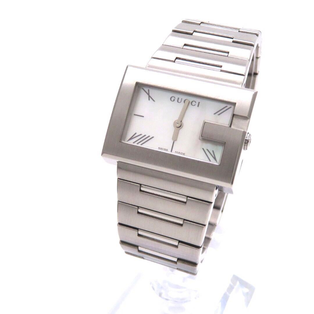 GUCCI 100L G Rectangular Watch White Shell Dial T… - image 2