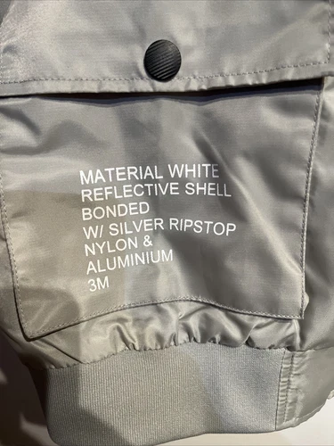 NWT Men NASA Logo Spellout Asstseries Bomber Flight Jacket Med Reflective Gray image 9