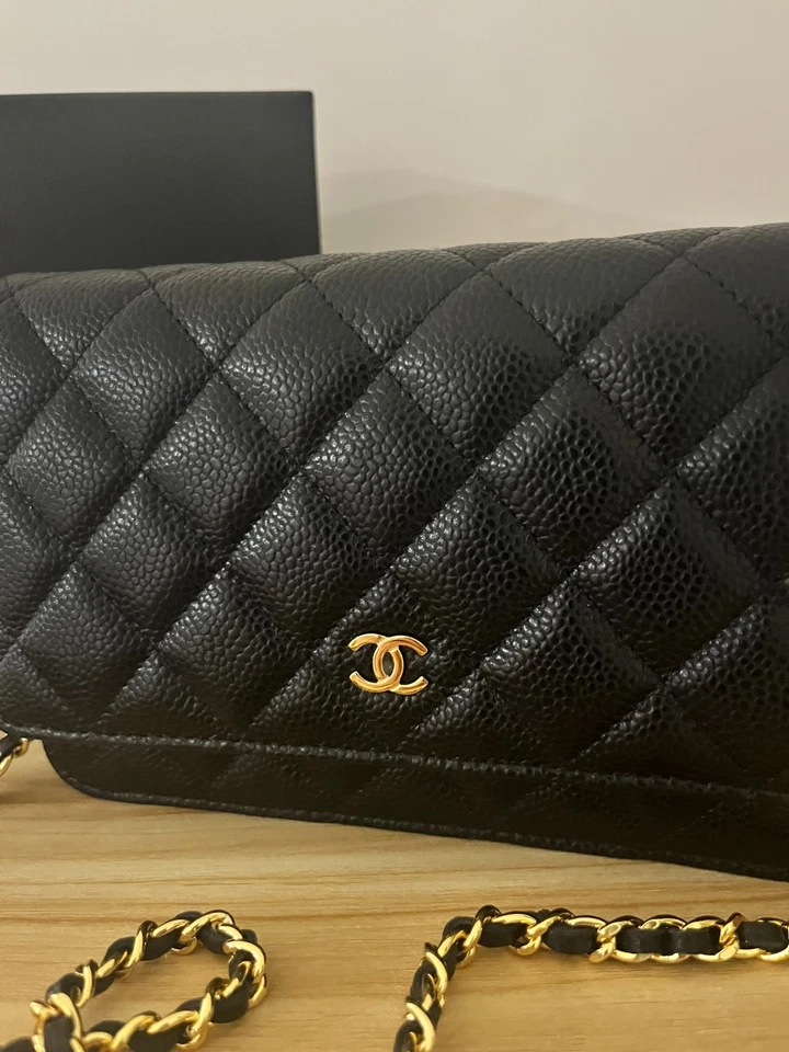 Chanel Classic Wallet on Chain (WOC) – Black Caviar with Gold Hardware - Image 3 of 4