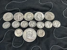 SILVER LOT! - Junk Silver - 90% - 9 Mercury Dimes - 5 90% Quarters - Silver Half