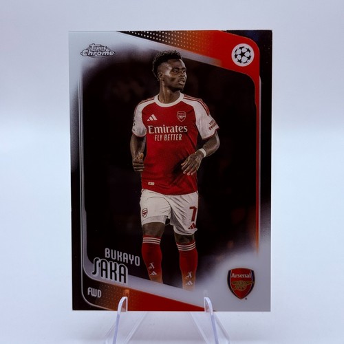 Bukayo Saka 2025-26 Topps Chrome UEFA Club #12 Arsenal Card