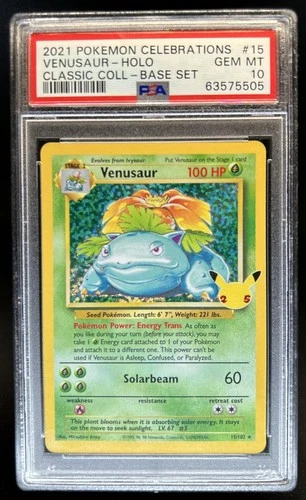 2021 Pokemon SWSH Celebrations Venusaur Classic Collection #15/102 PSA 10