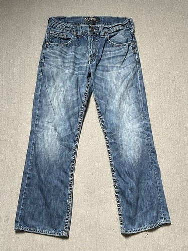 Silver Jeans Mens 32x30 Blue Gordie Straight Leg Medium Wash Denim Western - Picture 8 of 17