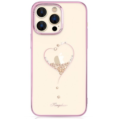 Coque Silicone Luxueuse Swarovski Kingxbar iPhone 14 officiel Plus Rose