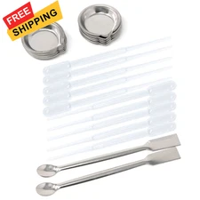 Honbay 12PCS Small Paint Tray Mixing Palette 2PCS Metal Silver 