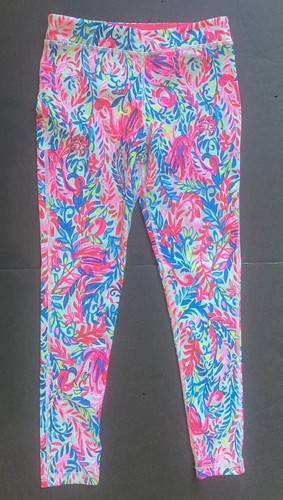Mädchen Lilly Pulitzer luxuriöse rosa & türkis bedruckte Legging Größe 8-10 gebraucht, in einwandfreiem Zustand