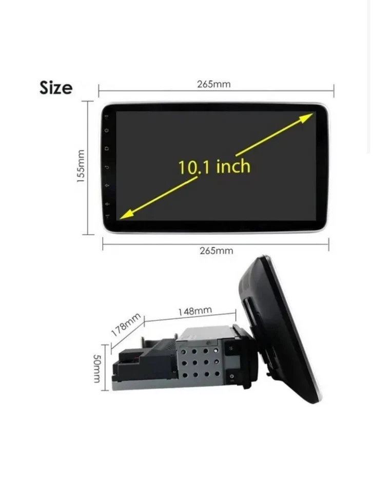 AUTORADIO 1 DIN ANDROID CON SCHERMO ESTRAIBILE DA 10" CARPLAY GPS WIFI 4GB+64GB - Immagine 4 di 4