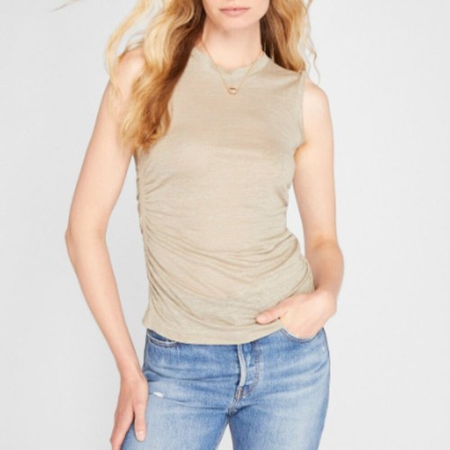 Club Monaco Gr. M oliv gerafftes Seitentop edgy elegant schick Karriere Workwear Urban - Bild 1 von 16